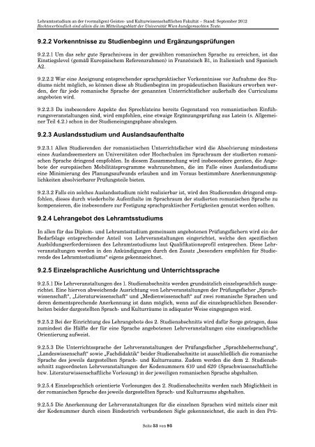 Curriculum/Studienplan - Student Point - UniversitÃ¤t Wien