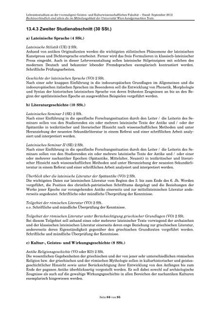 Curriculum/Studienplan - Student Point - UniversitÃ¤t Wien