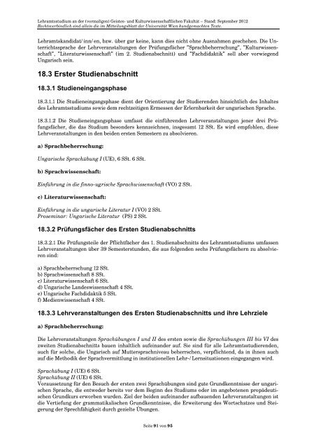 Curriculum/Studienplan - Student Point - UniversitÃ¤t Wien