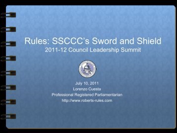PowerPoint Slides - Survival Tips on Roberts Rules of Order