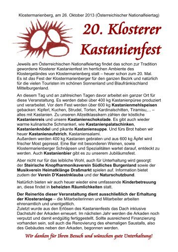 PDF, 16 Seiten A4 - Kastanienfest