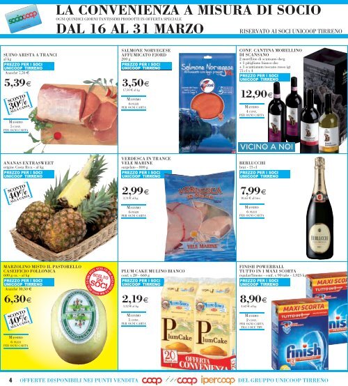 4,49 DAL 14 AL 30 MARZO 6,99 - Unicoop Tirreno