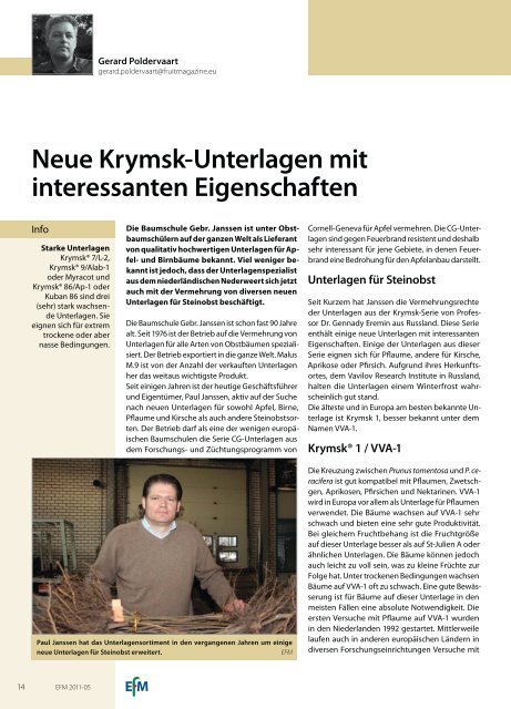 Neue Krymsk-Unterlagen mit interessanten Eigenschaften