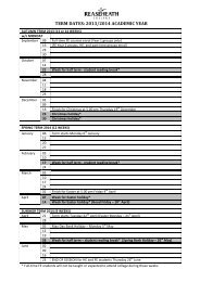 TERM DATES: 2013/2014 ACADEMIC YEAR - Reaseheath College