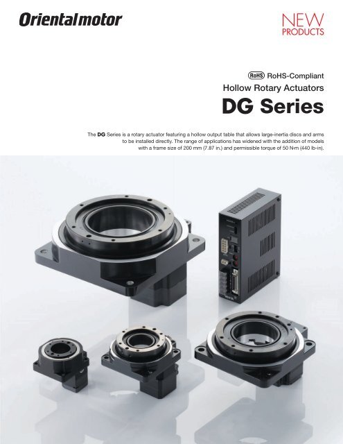 DG Series Hollow Rotary Actuators - Oriental Motor