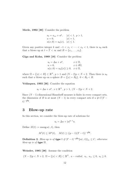 Blow-up of Solutions of Semilinear Parabolic Equations