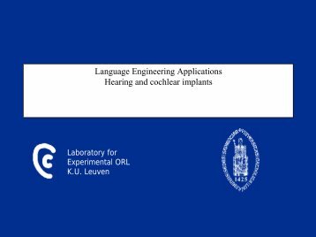Language Engineering Applications Hearing and ... - KU Leuven
