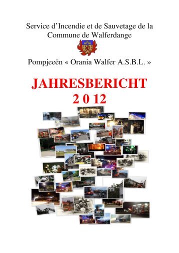 Jahresbericht 2012 - incendie / sauvetage walferdange