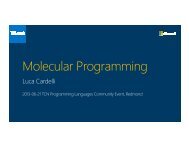 Molecular Programming - Luca Cardelli