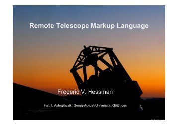 Remote Telescope Markup Language - Caltech Center for ...