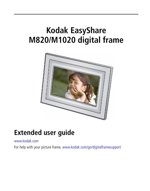 Kodak EasyShare M820/M1020 digital frame