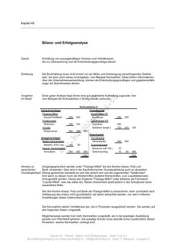 Bilanz- und Erfolgsanalyse - Buechhaltig