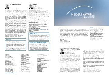 MEIDERT AKTUELL - Meidert & Kollegen