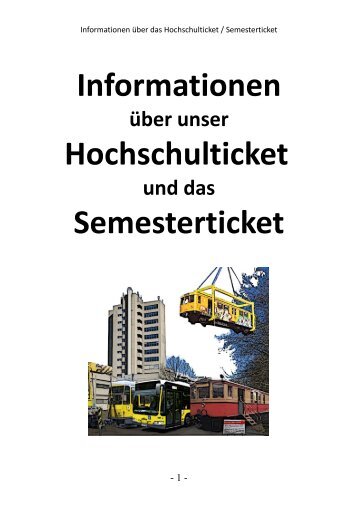 Informationen Hochschulticket Semesterticket - Beuth Hochschule ...