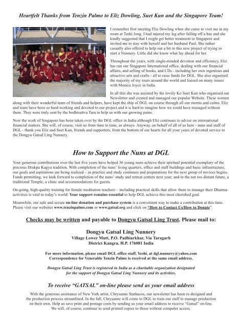Gatsal Teaching Newsletters Colour - The Official Tenzin Palmo ...