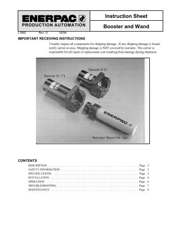 instruction manual - Enerpac