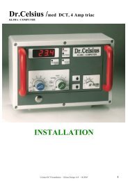Celsius med Triac-regulator DCT, Installation - Klima Design A/S
