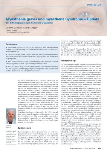Myasthenia gravis und myasthene Syndrome â€“ Update - Swiss Medical ...