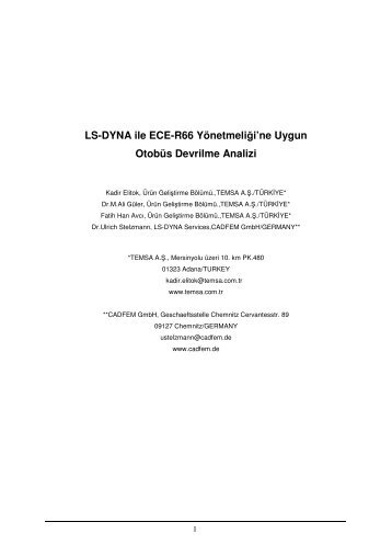 LS-DYNA ile ECE-R66 YÃ¶netmeliÄi'ne Uygun OtobÃ¼s ... - Figes.com.tr