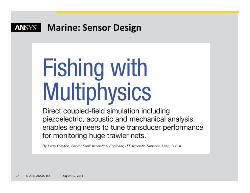 ANSYS Applications in Ocean Science and Engineering