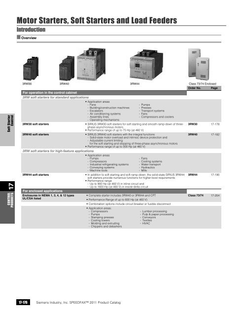 Motor Starters, Soft Starters and Load Feeders - Siemens