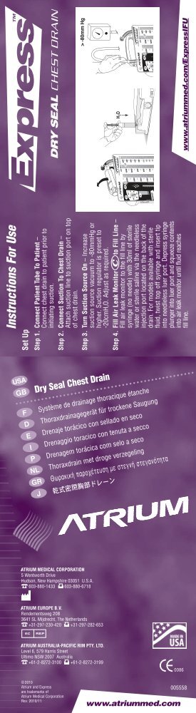Instructions For Use - Atrium Medical Corporation