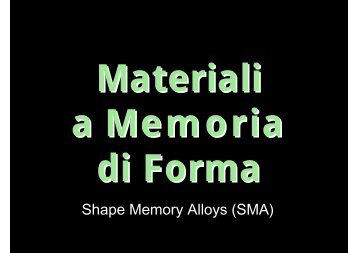 Materiali a memoria di forma