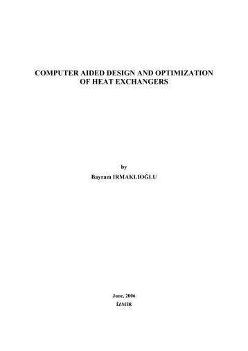 computer aided design and optimization of heat exchangers