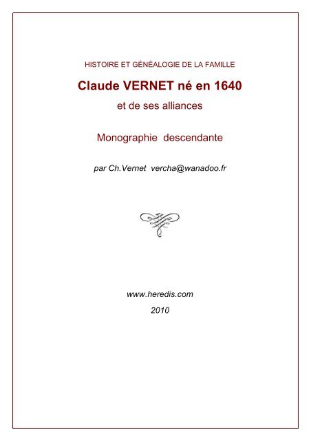 Claude VERNET nÃ© en 1640 - Comment faire un site Internet