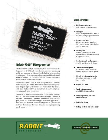 Rabbit 2000Ã¢Â„Â¢ Microprocessor