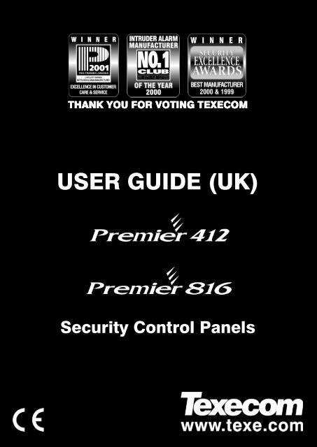 Premier 412 & 816 Quick Guide (UK) - Trelore Alarms