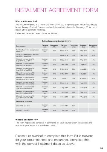 iNSTAlmENT AgrEEmENT fOrm - Buckinghamshire New University