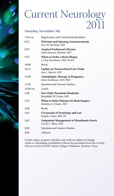 View Brochure (NOTE: Reduced Registration Fees) - CME Activities