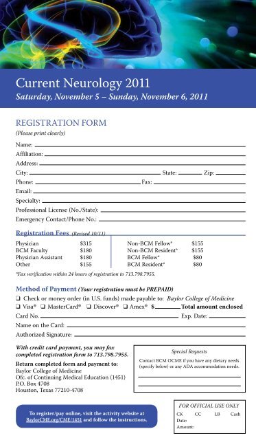 View Brochure (NOTE: Reduced Registration Fees) - CME Activities