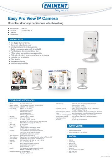 Easy Pro View IP Camera - Eminent