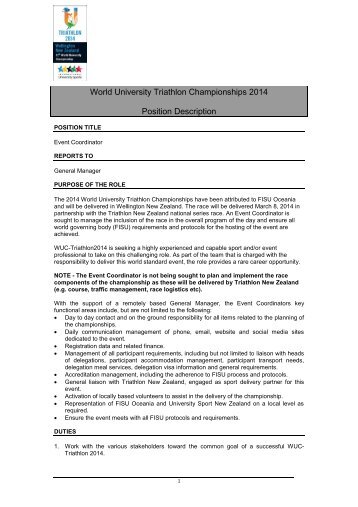 job description (PDF, 170 Kb) - Sport New Zealand