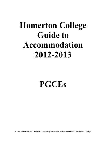 Homerton College Guide to Accommodation