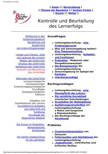 Beurteilung Lernerfolg - Brunkau.de