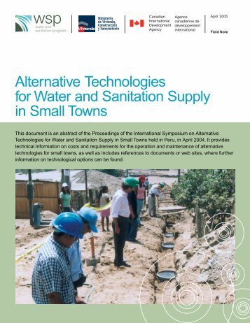 Alternative Technologies for Water and Sanitation Supply in - WSP