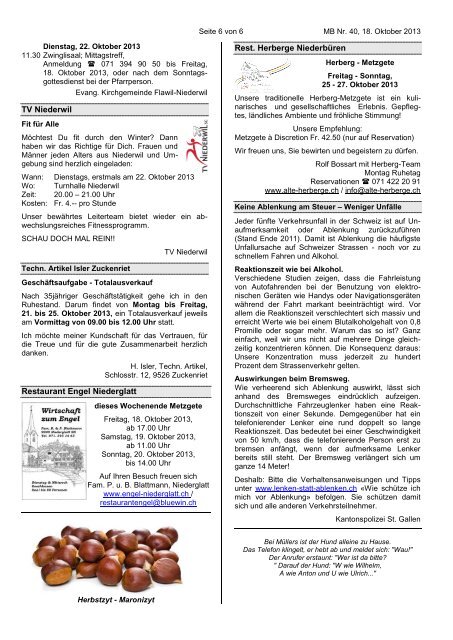 MITTEILUNGSBLATT - Gemeinde Oberbüren