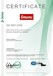 Emons Spedition GmbH - Emons Forwarding & Logistics