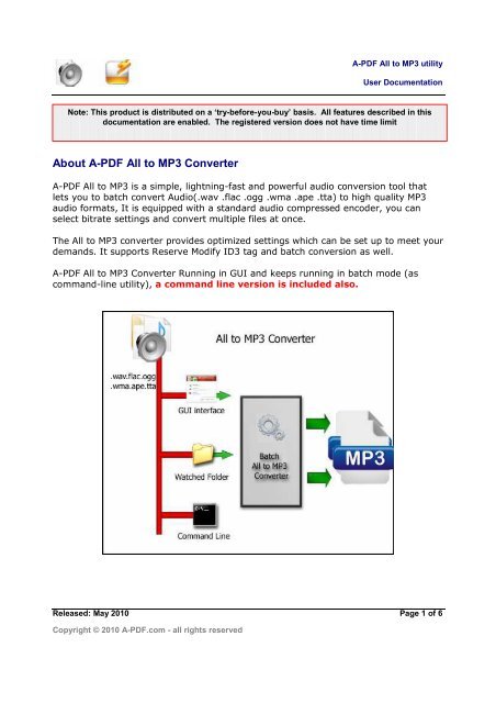 About A-PDF All To MP3 Converter - A-PDF.com