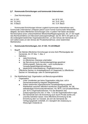 Â§7-Kommunale Einrichtungen und