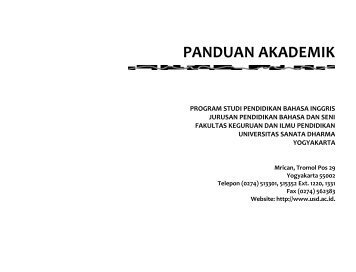 Panduan Akademik PBI USD 2011.pdf - Universitas Sanata Dharma