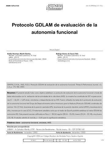 Protocolo GDLAM de evaluaciÃ³n de la autonomia funcional - Fitness ...