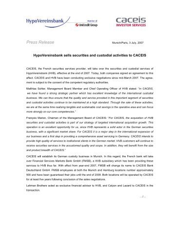Press Release - Caceis
