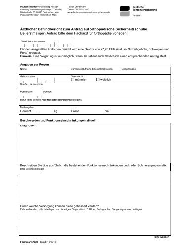 Ãrztlicher Befundbericht - Deutsche Rentenversicherung