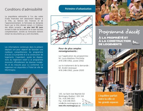 Programme d'accès à la propriété - Ville de Montmagny