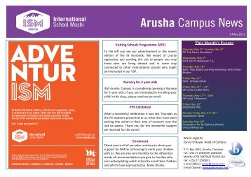 Arusha Campus News - International School Moshi