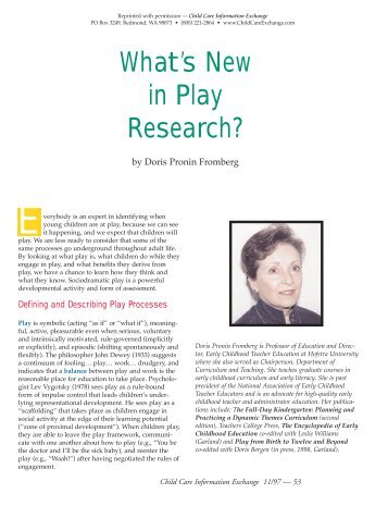 What's New in Play Research?